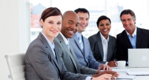 Business group showing ethnic diversity in a meeting