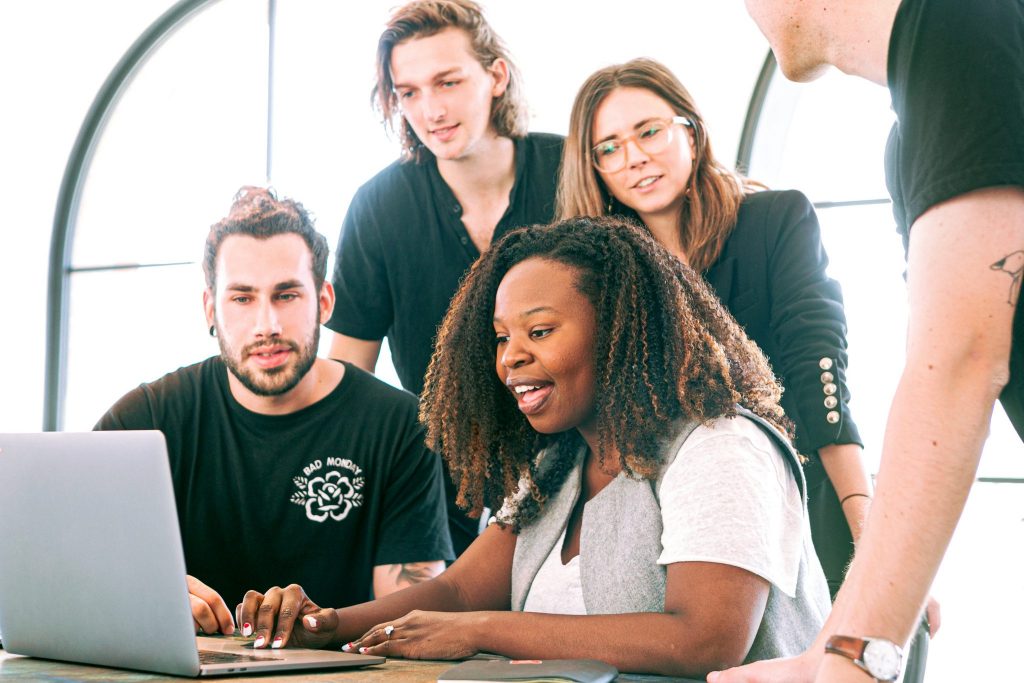 group next to computer