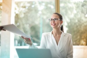 woman holding papers